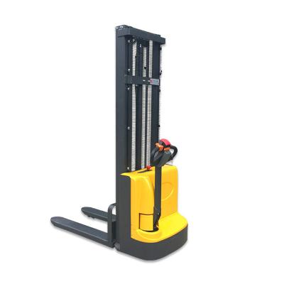 China 1ton Semi-automatic Forklift Walking 1.6m Electric Pallet Stacker Jack With Weight Scale zu verkaufen