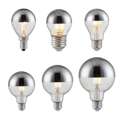 China Residential High Quality Half Silver Plated Led Light Bulb Home Decoration Romantic Glass Light Bulbs for sale