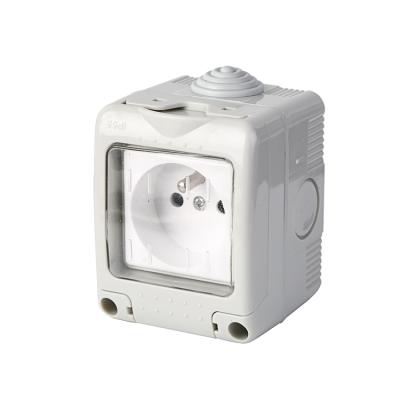 China Convenient French Safety IP55 Waterproof Indoor and Outdoor Desktop ABS Power Socket Electrical Outlet for sale