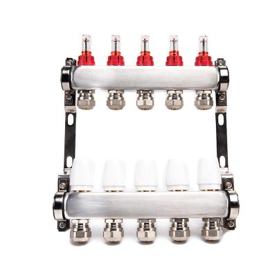 China White Brass Thermostatic Temperature Mainfold For Floor Heating System Floor Heating Stainless Steel Central Manifold for sale