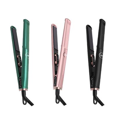 China 360Â ° Swivel Cord Flat Iron Hair Straightener Professional 2 in 1 Titanium Hair Curler Brush Straightener Hair Straightening Machine for sale