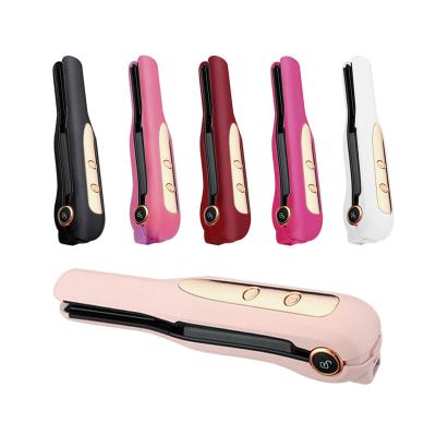 China Car USB Mini Flat Iron Adjustable Temperature Ceramic Rechargeable Upgraded Cordless Straightener Radio Flat Iron for Travel (P for sale