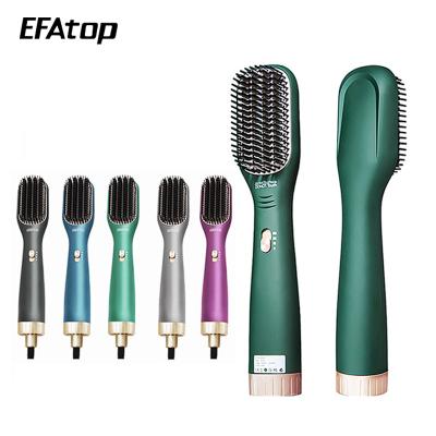 China EFAtop Negative Ion Private Label LED Display Ionic Comb PTC Heater Electric Hair Straightening Brush Fast Hair Straightener for sale