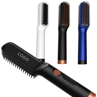 China Hair straightening brush& Electric Comb Multi-Function Mini Beard Brush Hair Hair Straightening Brush&Beard Fast Hair Straightener Brush for sale