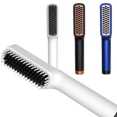 China Hair straightening brush& Portable Electric Beard Brush Private Label Hair Comb Brush Beard Straightener for sale