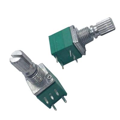 China rv09 rotary potentiometer horizontal side adjustment variable resistor with push switch function 10K 50K 100K 0.236