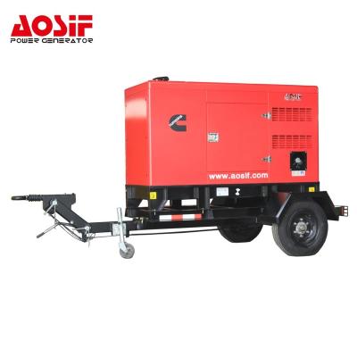 China 80kw 100kva with silent motor 1104C-44TAG2 2 wheels trailer generator for sales AC110 for sale