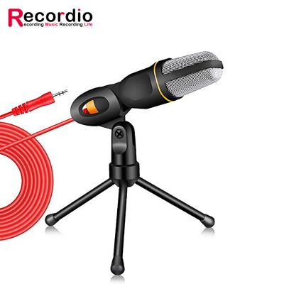 China Professional Lavalier Microphone GAM-666 Desktop Condenser Microphone 3.5mm Jack Wired Sound Stereo Mic with Stand Tripod for Desktop PC Live Sing for sale