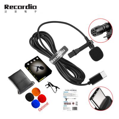 China Lavalier Microphone GAM-140T Type C Detachable Condenser Microphone Mini Lapel Lavalier MIC For Android IOS Mobile Phone USB Microphone for sale