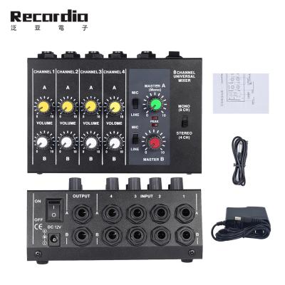 China Factory wholesale 8 channel professional metal mixer GAX-228 mini with reverb effect mixing console for sale