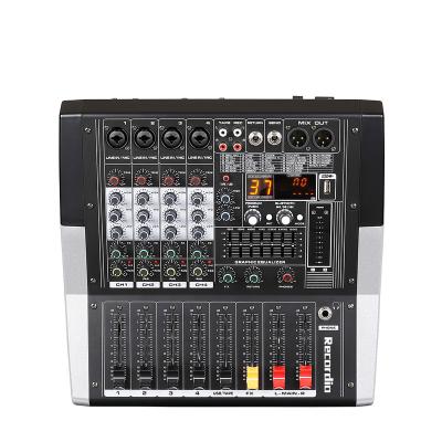 China Disco\Bar\Club\DJ Mixer 4-Channel Home GAX-ED4 Professional 7 Band Audio Powerful Equalization Audio Mixer With USB Switch For Karaoke Stage KTV for sale