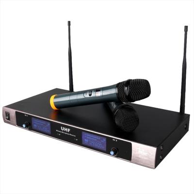 China GAW-8430 Professional VHF Wireless Microphone System Professional Wireless Microphone System Handheld Wireless Karaoke MIC 2 Dual Channel Mike Receiver for sale