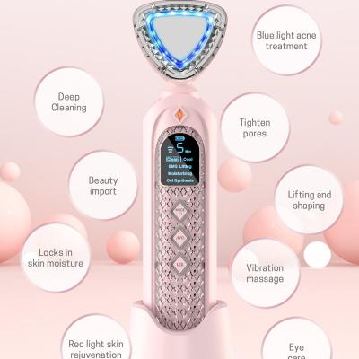 China Pore ​​Remover EMS Massager LED Light Sonic Vibration Wrinkle Removal Skin Tightening Treatment Hot Cool Skin Care Facial Beauty Device for sale