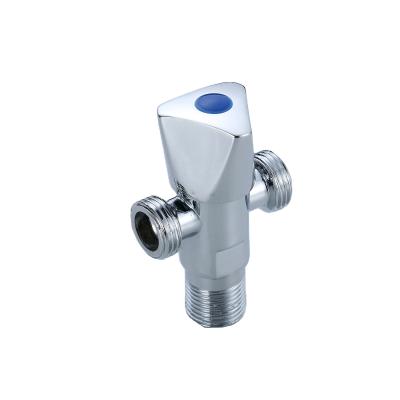 China Without Diverter Triangle Handle With Dual Outlets Label Bathroom Blue Single Hole Deck Mounted Angle Valve for sale