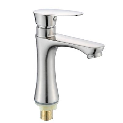 China Thermostatic Faucets Brushed Nickel Zinc Alloy Deck Mounted Wash Basin Faucet Bathroom Faucet for sale