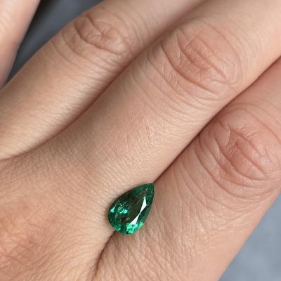 China Stone Custom Design Facet Emerald Pear Cut Loose Stone Hotselling Gemstone Beads for sale