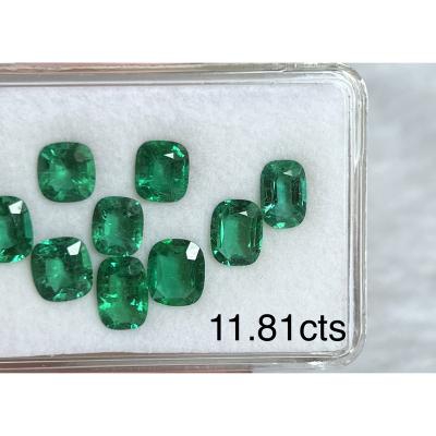 China Custom Stone Style High End Natural Stone Loose Beads Zambia Emerald Stones Cushion Cut Loose Stone for sale