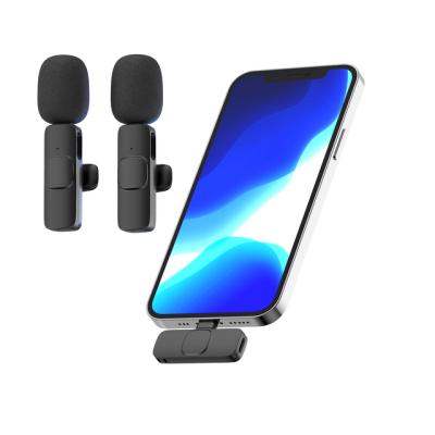 China Noise Canceling Omnidirectional Wireless Video Recording Mic For IPhone Live Broadcast Gaming Mic Lavalier Microphone Portable Height Sensitivity Audio for sale