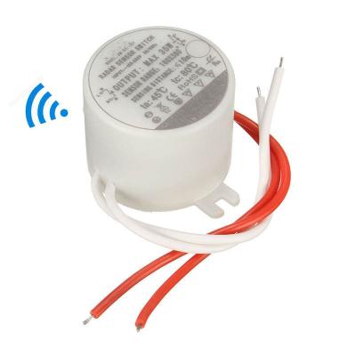 China Corridor Zhongshan Lighting Switch Plastic Material Round 35W Microwave Sensor Motion Light On Smart Switch for sale