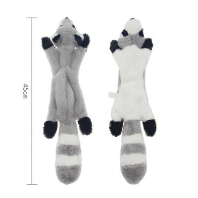 China Plush OEM No Stuff Soft Squeaky Fox Squirrel Raccoon Chew Plush Dog Toy for sale