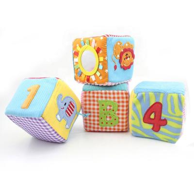 China Plush+foam stuffed baby custom education learning toys soft foam stuffed blocks cube toys for baby's early education for sale