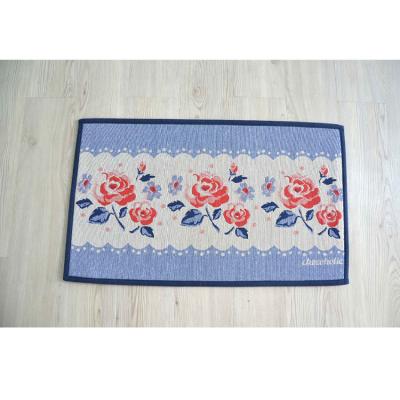 China Hot selling lovely anti-slipping back bloom design cotton polyester jacquard rug floor mat à venda