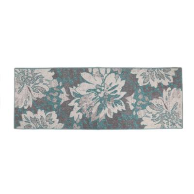 Cina Usewashable Lengthen Printed Jacquard Weave Rug Antislip Green Bedroom Carpet Roll in vendita