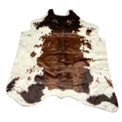 China Exquisite Personalised Animal Fur Rug Jacquard Hide Durable Premium Soft Cow Skin with Suede Fabric Backing for sale