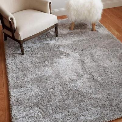 China Non-Slip Microfibre Bathroom Rug Mat Shaggy Raschel Bath Polyester SOLID COLOR Te koop