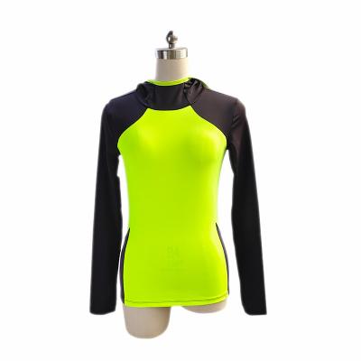 China Premium Nylon Spandex Fabric Running Wear High Elastic Breathable Jogging Hoodie Women's Exercise for sale