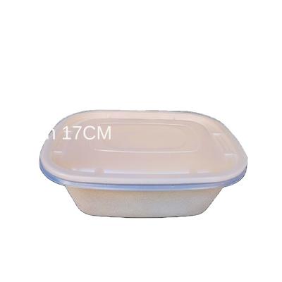 China 1300ML Capacity Minimalist Disposable Pulp Lunch Box Microwave Wheat Straw Degradable Takeout Food Bowl for sale