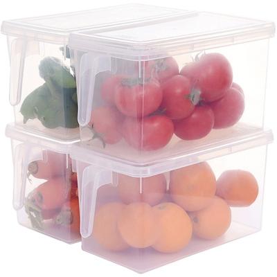 China Kitchen fruit vegetable viable refrigerator storage box fresh frozen drawer type food sealed multifunct plastic storage box with handle for sale