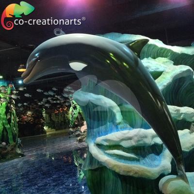 China Amusement Park Famous Fiberglass Wonder Imitated Dolphin Animal Sculpture for sale