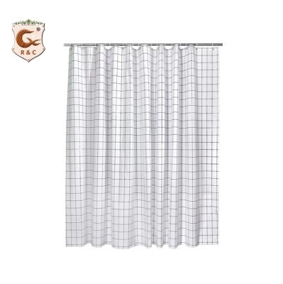 China Black And White Hot Sale PEVA Shower Curtain Sustainable Design Good Quality New Waterproof for sale