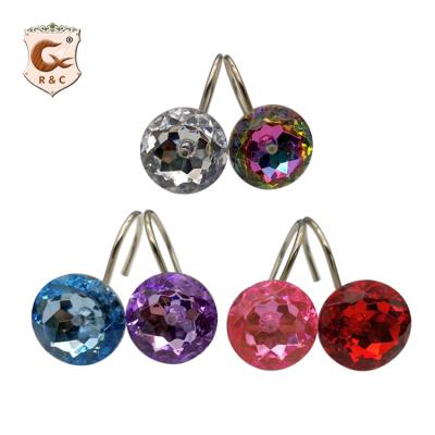 China Popular Wholesale Bathroom Crystal Shower Curtain Ring Hook Acrylic Rings for sale