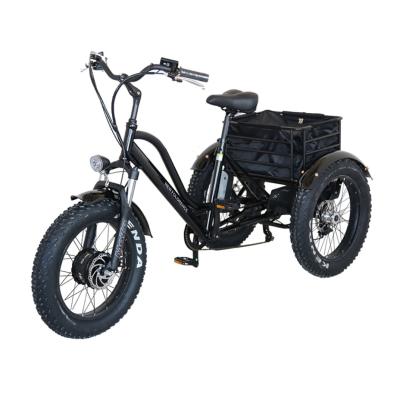 China Three Wheel Electric Cargo Tricycle Fat Tire Trike Mountain eBike Cargo Tricycle for sale