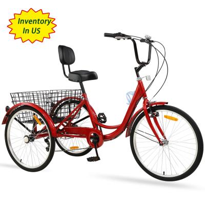 China US warehouse hot sale cargo tricycle free shipping for adult, factory direct family used cargo tricycle for sale