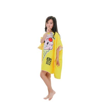 China 100% Child Safe Towel Cotton Kids Beach Poncho Beach Towel With Straps Wholesale for sale