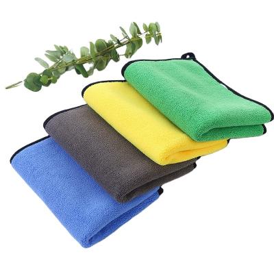 China Durable Thick Double Layer Microfiber Towel Quick Dry Car Wash Towel Fabric for sale