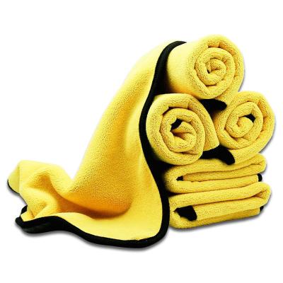 China Viable Double Layer Plush Microfiber Fleece Coral Car Cleaning Cloth Towel for sale