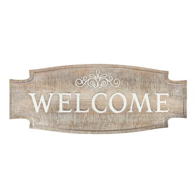 China Rustic Welcome Wood Signs Plaque Wall Decor Wood Carving, Farmhouse Wall Hanging Wood Decoration for Home Office Decor for sale