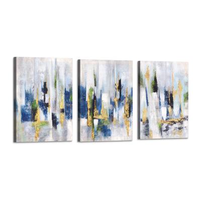 China Modern Blue Abstract Canvas Wall Art For Living Room 3 Piece Picture View For Coastal Abstract Wall Art Ready To Bedroom Wall Decor for sale