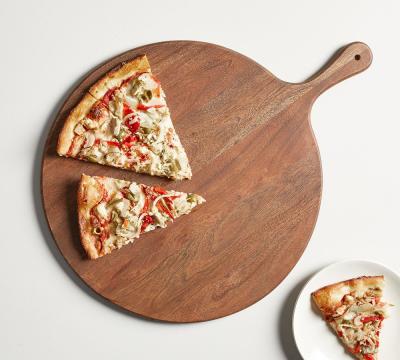 China Sustainable Welford Amazon Hot Sale Factory Custom Design Natural Wood Serving Dish Handcrafted Acacia Wood Pizza Paddle for sale