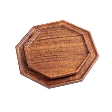 China 2022 New Design Walnut Wooden Hexagon Serving Dishes Sustainable Trays For Dinnerware Dish Table Sets for sale