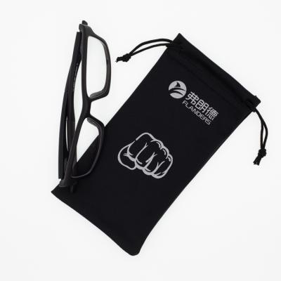 China Protect Glass Nylon Pocket 30% 70%Polyester Logo Printed Microfiber Sunglasses Bags for sale