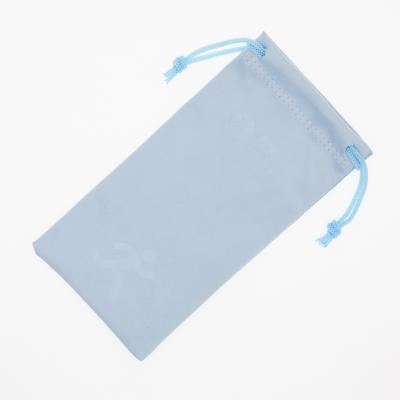 China Protect Glasses Wholesale Simple Microfiber Glasses Bag, Logo Drawstring Glasses Pouch Custom Made for sale