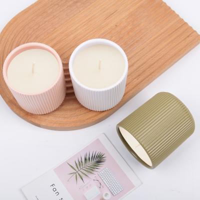 China Nordic Latas De Cera Round Decorative Background Tanque De Cera Cylinder Elegant Home Decor Round Shape Multi Color Matte Empty Candle Container for sale