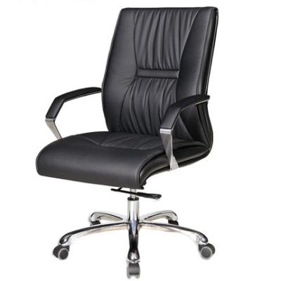 China PU leather office chairs (height) design adjustable middle back black import furniture popular office room conference room for sale