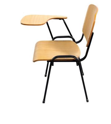 China Low Price Cooling Medium Stylish Wooden Back Office Training Chairs With Notepad for sale