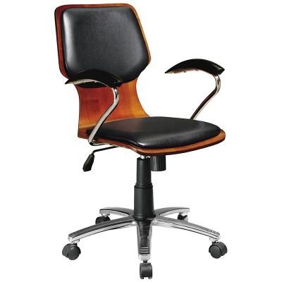 China (Height) Swivel Bentwood Wooden Armrest Adjustable Lumbosacral Tilting Office Waiting Room Chair for sale